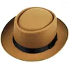 Berets 2024 Модные мужчины Женщины Dome Retro Top Hat Hat Hard Fedora Classic Pik Pie Pired подарок