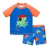 Kiding Boy Swimsuit Cool Print 2 PCS / Lot 1-7 ans Summer Children Board Short Children Boys Swwear Beach Surfing 240412