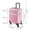 Cosmetics professionnels Coiffeur de manche Cosmetics Beauty Pink Rolling Makeup Train Train Big Cosmetic Charinte organisé 240416