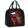 Moroccan Atlas Lis Maroc Flag Sacs à lunch isolés pour femmes hommes portables thermiques pour déjeuner Tote Tote Cam Voyage P83R #