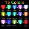 RGB 15 färger förändring LED Glow Stick Heart Shape Luminous Concert Cheering Tube Battery Powe Party Light 240408