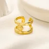 20stijlring voor vrouw luxe designer ring dubbele letter verstelbare ringen 18k goud vergulde ring bruiloft cadeau mode holle ring hoogwaardige designer sieraden
