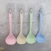 Spoons Tableware Wheat Straw Rice Ladle 1Pcs 4 Colors Long Handle Soup Spoon Meal Dinner Scoops Kitchen Supplies Cooking Tool