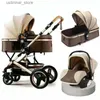 Poussettes # poussette de bébé 3 en 1 avec tallon d'auto chariot pour bébé Carriage à deux voies Agcuseur d'amortisseur pour le chariot pour nouveau-né pliable L416