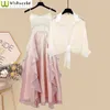 Work Dresses Spring/Summer Set Women's Korean Edition Western Style Age Reducing Slimming Top Casual Dress Two Piece