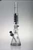 Phoenix Beaker Bong chuveiro PERC com glicerina tubo de água de tubo de bobina congelável 18,5 polegadas Construa um cachimbo de tubo para fumantes Bongos de vidro