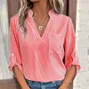 Blusas femininas casuais camisas listradas soltas para mulheres 2024 Spring Vintage Oversized e moda elegante tops femininos