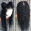 Fashion 180Density Full Beautiful Goddess Box Lace Front Front Handmade Curly Traids Cornrow Wig for Black Femmes