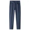 Pantalon pour hommes Suit en soie Men 2024 Spring and Summer Thin Minder Casual Straight Business Long