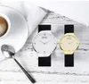 Casual Quartz Watch Zestaw 1835 Prosta para elastyczna wodoodporna zegarek dla miłośników Zestaw Silver Relogio de Casal Top Gift3995303
