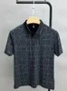 High End Ice Silk Seamless Short Sleeved Mens Plaid Collar T-shirt Summer Casual Feeling Top Exquisite Printed Polo Shirt 240415