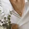 Anhänger Halsketten Edelstahl plattiert 18 Karat Gold Unregelmäßige Lava Blech Folie Perlen Herz Halskette Frauen Luxus Charme Jubiläum Schmuck Schmuck