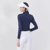 Kobiety golfowe Summer długie rękawy Polo Tshirty UV Ochrona Kobieta Fashion Odzież Szybkie topy Gym Yoga Sports Shirts 240416