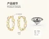 Stud-oorbellen Emo-286 Lefei Fashion Trendy Classic Design Luxury 0.11ct Moissanite Twist Hoop Earring For Women Silver 925 Party Sieraden