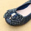 Casual Shoes Large Size Soft Bottom Work Women's Rhinestone Bow Single Low Heel Cowhide Leather Dance