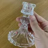 Candle Holders P82D Glass Taper Holder Decorative Candlestick Modern Crystal Candelabra Pillar Stand Candlehold