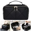 Women Travel Makeup Bag Diamond Lattice Organizer Large Capacity Storage Handbag Waterproof Female 240416