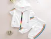Enfants Rainbow Stripe Coathorts 2pcs Sets Kids Designer Clother Girls Boys Outdoor Sport Outfits Summer Baby Clothing pour 15T1306379