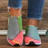 Scarpe casual Donne Slip piatto su mocassini mescolano colori femminile mesh da tennis traspirante sneaker autunnali aptine femminili all'aperto