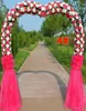 Grand Wedding Szene dekoriert Pfirsich Herz Form Archway Schöne Seidenblumenbogen Tür Hochzeit Requisiten Lieferung 3394900