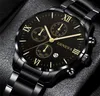 Polshorloges 2022 Fashion Mens Watches luxe roestvrijstalen kwarts polswatch Men Business Casual Calendar Leather Watch Relogio2835212