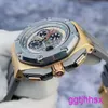 Exciting AP Wrist Watch Royal Oak Offshore 26568OM Schumacher Limited Edition Ceramic Alloy Ring 18K Rose Gold Automatic Mechanical Watch Mens