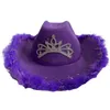 Beretti Eleganti cappelli da cowboy arrotolati Cappelli da cowboy Felts Cappello Western per adulto