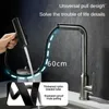 Küchenarmaturen vier Funktionsströme Sprühgerät Ausziehen Waschbecken Mixer Tippen Sie auf ein Loch 360 Grad Rotatable kaltes Wasserhahnhahn
