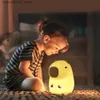 Lamps Shades Silicone LED Capybara night light rechargeable desk light touch dimming baby sleep light childrens room bedside light Q240416