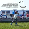 Kitchen Faucets RV Faucet Dual Handles Sink High Arc Swivel 360 Degree Rotatable Sprayer For Outdoor Use In