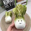 Plush Keychains Cute Cabbage Plush Doll Key Chain Cartoon Vegetable Plant Pendant Key Ring Backpack Charms Car Decoration Bag Accessories Y240415