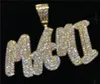 Aangepaste naam kleine letters hanger ketting charme Men039s cz hiphop sieraden met gouden zilveren tennisketen1061010