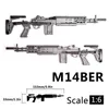 Toys de pistolet 1/6 échelle M14ber Rifle 4D Modèle de pistolet Assemble en plastique pour 1/6 Figures d'action Kit de construction militaire soldat jouet 240417