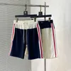 Letnie modne szorty w stylu marki męskie i damskie spodnie sanitarne z tkanymi paskami po obu stronach swobodne spodnie bawełniane sporty na plażę capris