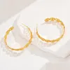 Boucles d'oreilles Hoop Huggie 40 mm à la mode 18 km charmantes œurs en or pour femmes Fashion Elegant Luxury Ear Jewelry Accessoires Party Dro Dhldb