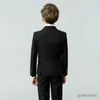 Garnitury Dzieci Formalny czarny garnitur Flower Boys Suknia ślubna Sygnkle Dzieci Birhtday Suit School School Costume