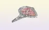 Oryginalna wysokiej jakości różowa urocza symulacja puls w kształcie kropli Moissanite Wedding zaręczyny Woman039s Ring57862057386066