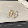 Card ring Kajia Narrow Edition Full Sky Star Ring CNC Full Diamond Three Rows Diamond Ring 18k Rose Gold Couple Ring