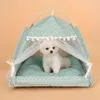 Dog Beds Pet Kennel Cat Nest Princess Cushion Travel Tent Outdoor Bed for Small Medium Puppy Indoor Cave House Sofa 240426