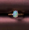 Anelli a grappolo 2ct Natural Opal Woman 925 Silver Gold Placed Bellissimo Fuoco Colore5117273