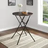 Camp Furniture Mainstays 31" Round High-Top Folding Table Walnut Outdoor Camping Foldable