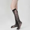 Meias sexy meias sexy fishnet meias hollow out meias de joelho transparente meias altas góticas lolita japonesa meias femininas de tubo médio s33 240416