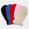 Berets Full Face Cover Three-hole Knitted Hat Men Women Mask Beanies Balaclava Army Tactical CS Winter Warm Cycling Unisex Caps