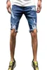 Men039s Jeans Men Fashion Blue Denim Ripped Shorts för utomhusgatan slitage Hip Hop Brocken Short Pant1805099