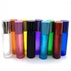 Storage Bottles 20 Set 10ML Portable Thickened Glass Frosted Roller Essential Oil Perfume Vial Travel Refillable Colorful Rollerball Bottle