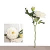 Decorative Flowers Artificial 2 Heads Peony Pink Silk Tea Rose DIY Fake Flower For Home Garden Wedding Decoration