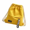 Canvas DrawString ryggsäck FI School Gym Dragstring Bag Casual String Knapsack School Back Pack For Teenage Women P3Cl#