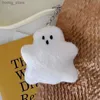 Plush Keychains Funny White Ghost Keychain School Bag Pendant Doll Cute Plush Bag Hanging Accessories Creative Doll Keychain Childrens Gift Y240415