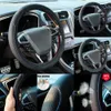 2024 Pokrata kierownicy samochodu skórzany wzór sieci elastyczne okładkę kierownicy Anti-Slip Auto Wewnętrzne Akcesoria 37-39cm