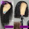 ボブ13x4レースフロントウィッグスブラジルの巻き毛の髪の毛ウィッグgluellessed remy for black women for black women